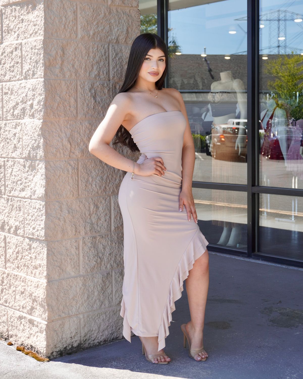 Neutrals kind of girl ruffle maxi