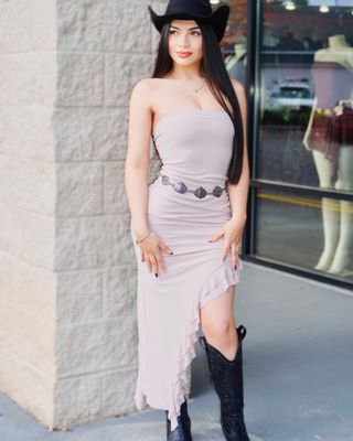 Neutrals kind of girl ruffle maxi