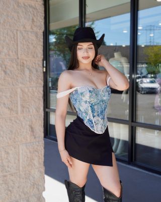 Western touch off shoulder corset