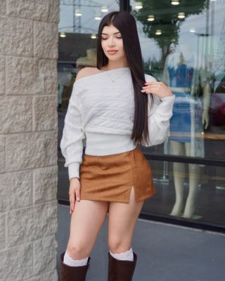 Off shoulder cable knit sweater top Off shoulder cable knit sweater top