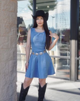 Denim flare dress