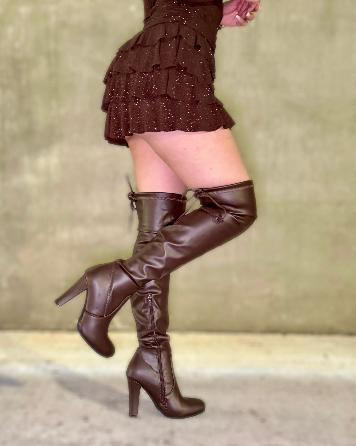 Dasia leather over the knee boot