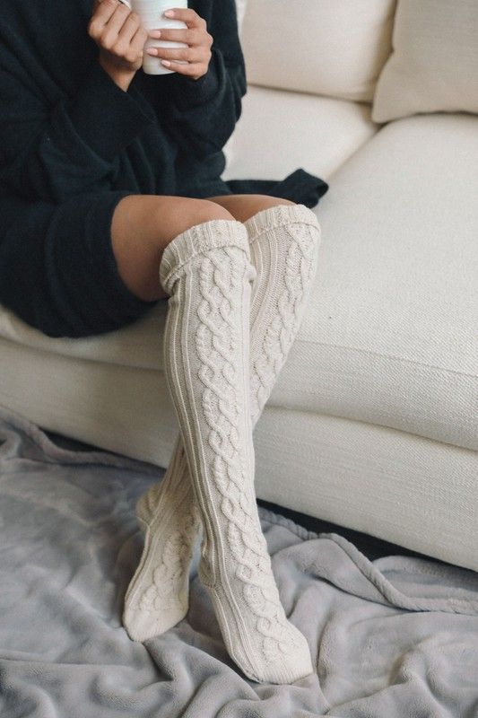 Cable knit socks 