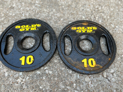 10lb Olympic Gold’s Gym Cast Iron Easy Grip Weight Plates