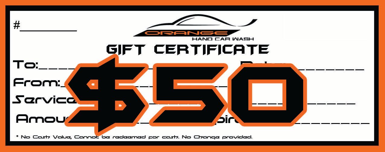 $50  Gift Certificate For $50