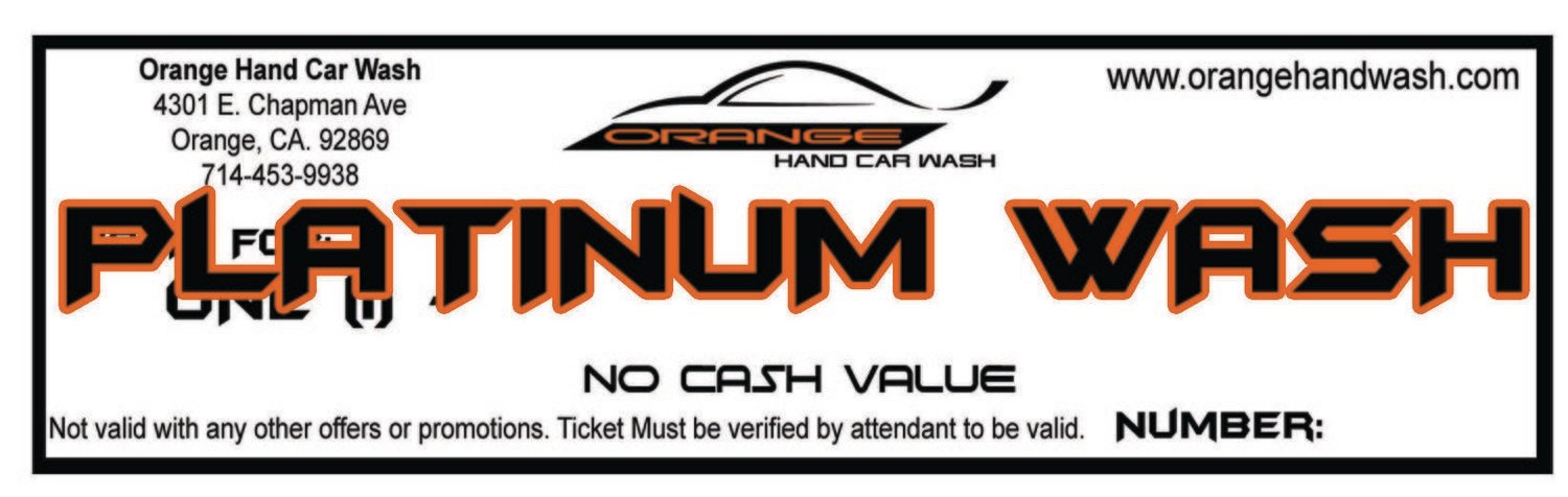 Platinum Wash Book - 5 Tickets PLUS ( 2 FREE TICKETS )