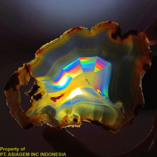 188ct Rainbow IRIS AGATE Slice ~Multi-Color Fire~ 1-of-a-kind ~100% Natural