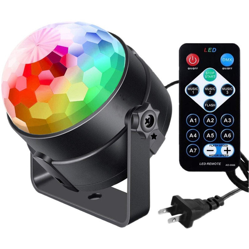 Sound Activated Party Lights with Remote Control Dj Lighting, RGB Disco Ball, Strobe Lamp 7 Modes Stage Par Light for Home Room Dance Parties Birthday DJ Bar Karaoke Xmas Wedding Show Club Pub