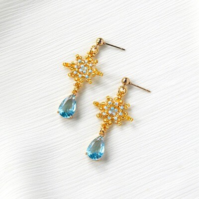 Evening Star Aqua Drop Earrings
