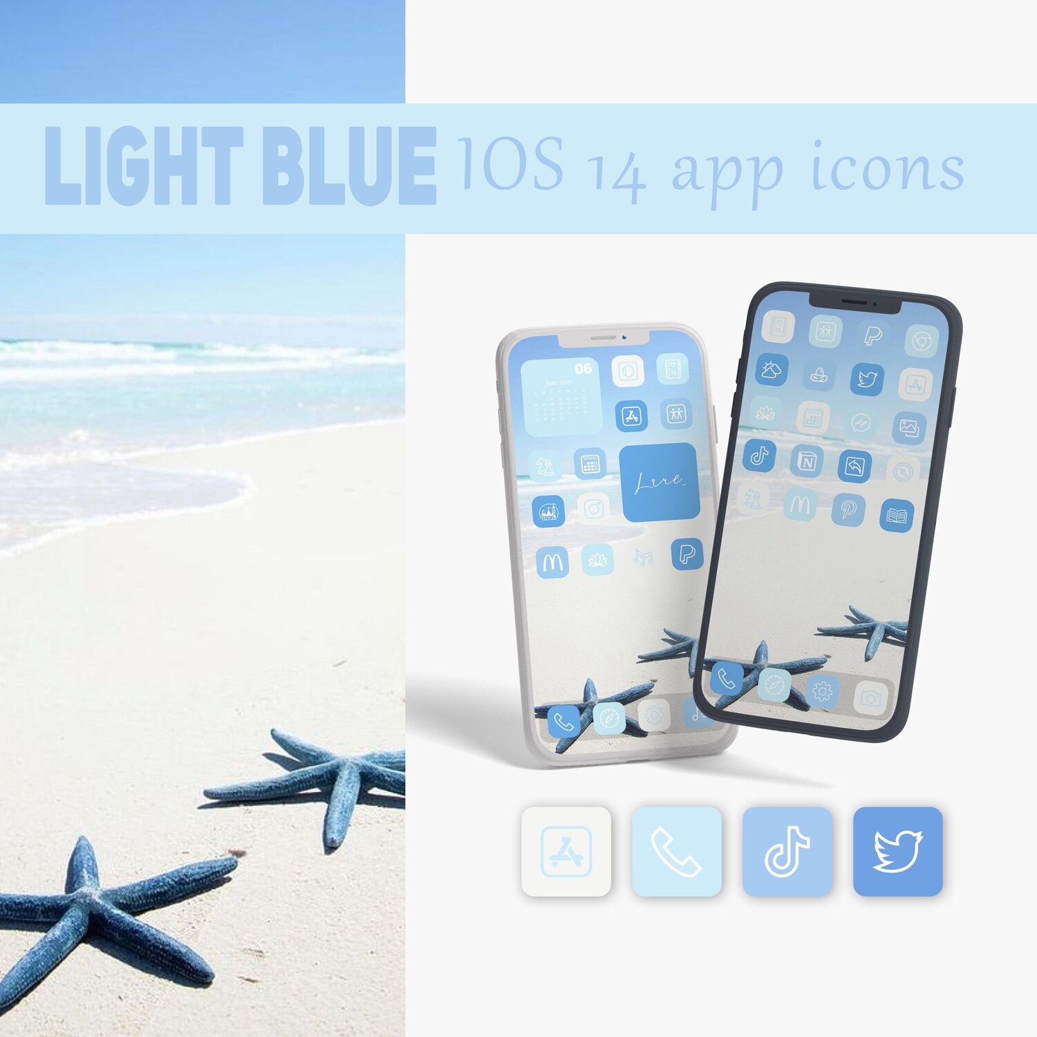 Light Blue Aesthetic App Icons