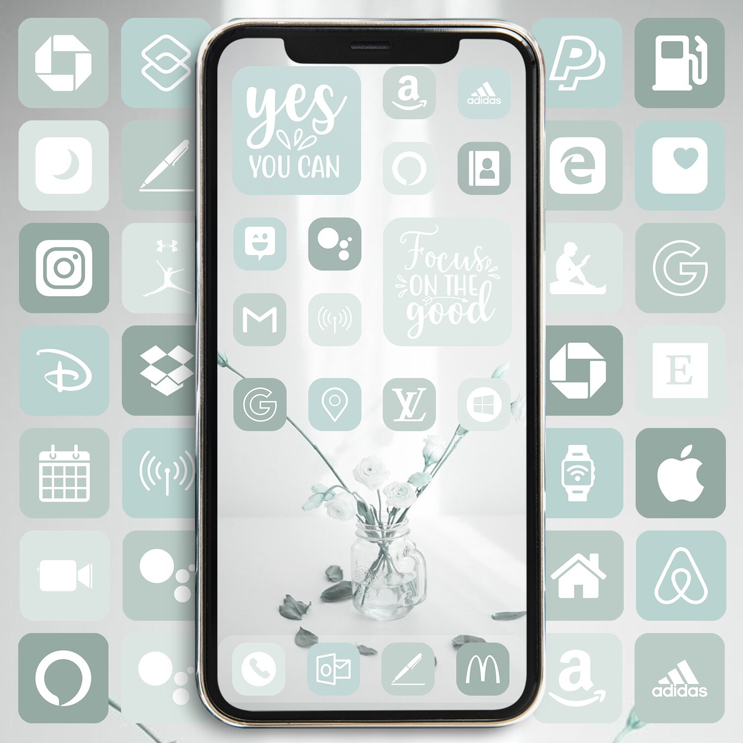 Mint Green aesthetic app icons ios 15 icons
