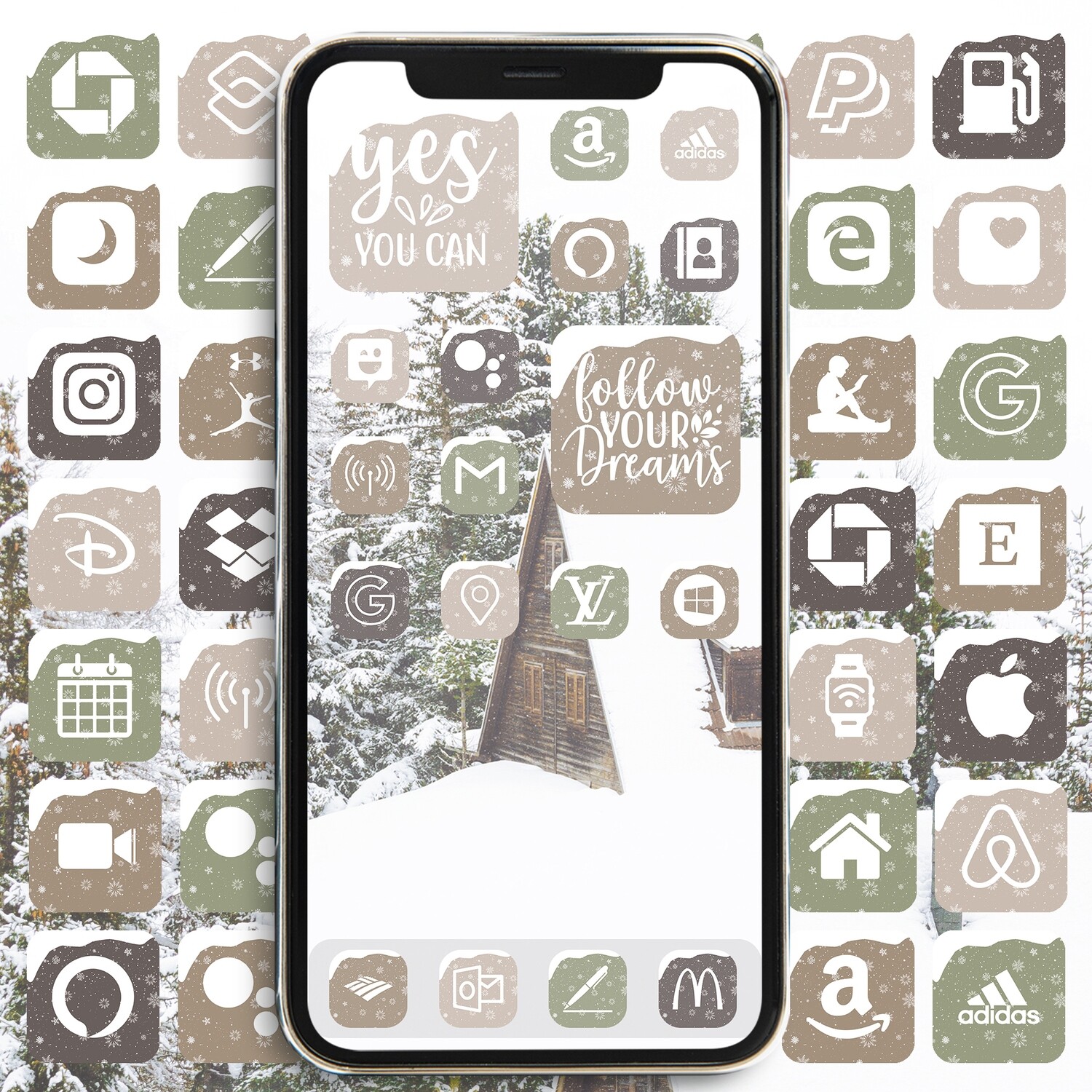 ​Christmas Cabin app icons ios 15 icons aesthetic widgetsmith