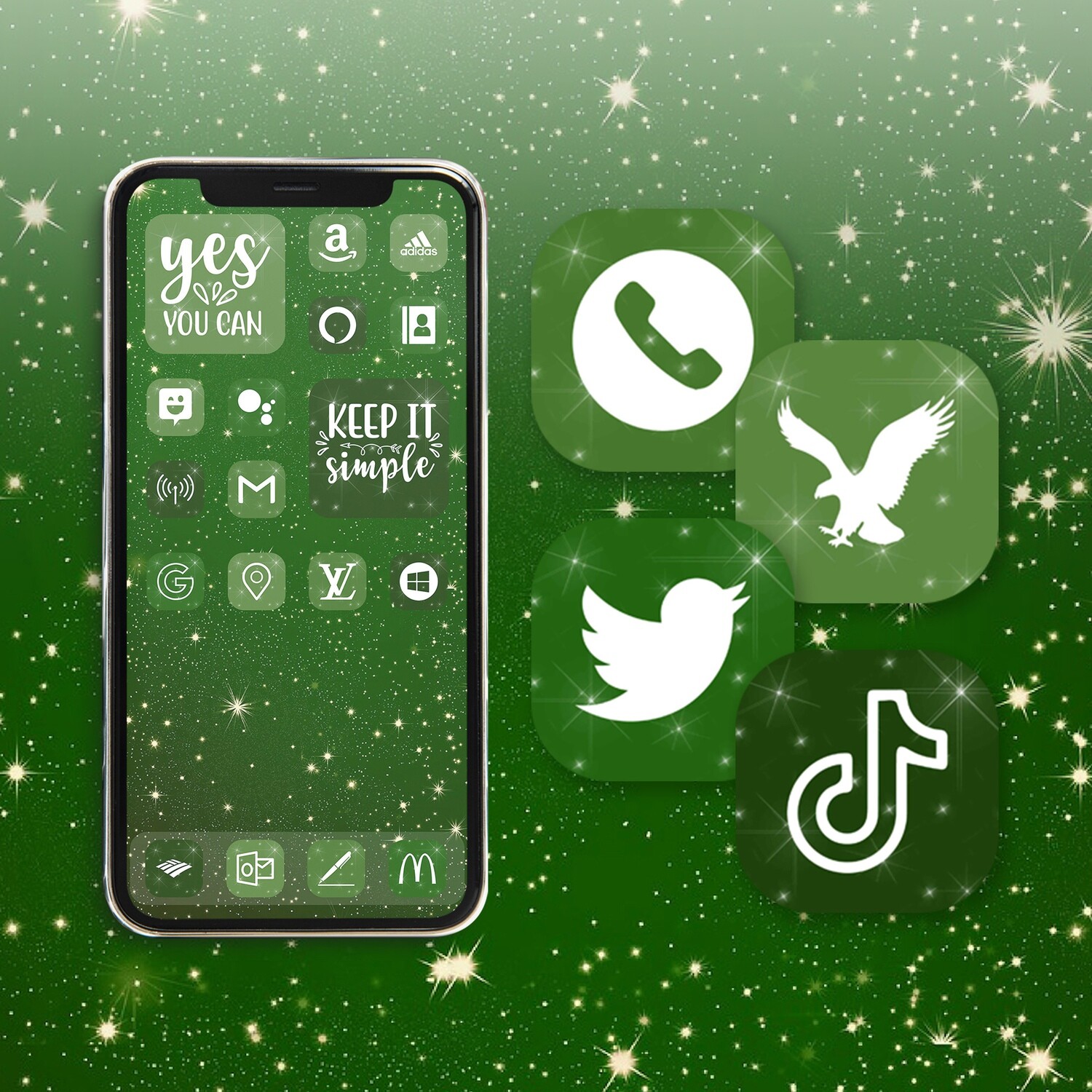 Green christmas app icons ios 15 icons aesthetic