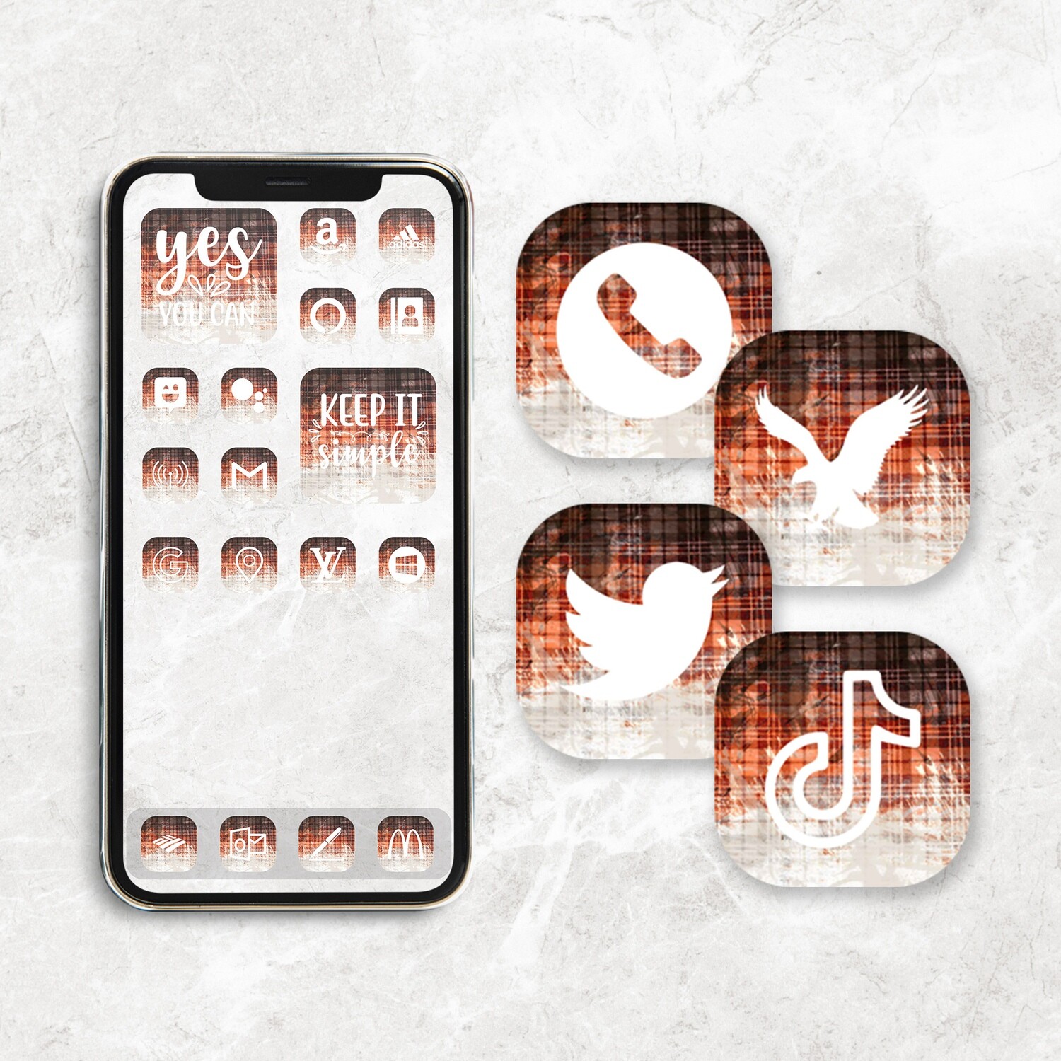 Burnt Orange app icons ios 15 icons aesthetic