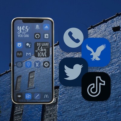 ​Dark cobalt blue paint app icons