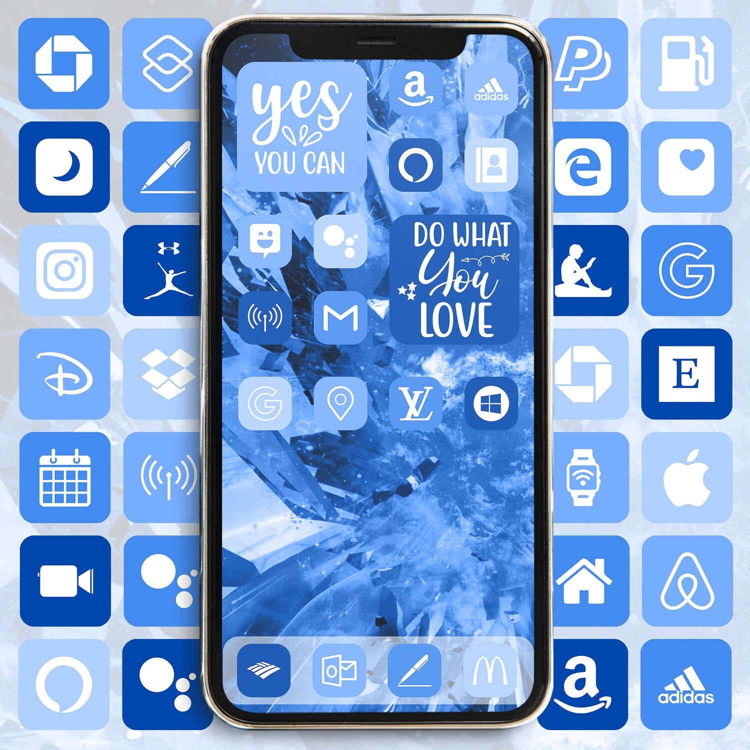 Light cobalt blue paint app icons