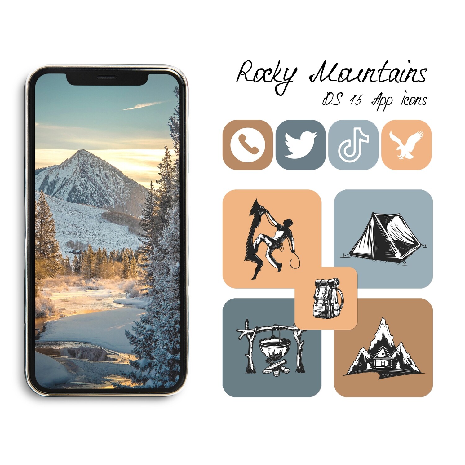 Rocky Mountains Iphone Ios 14 App Icons Colorado Nature App Icon Design