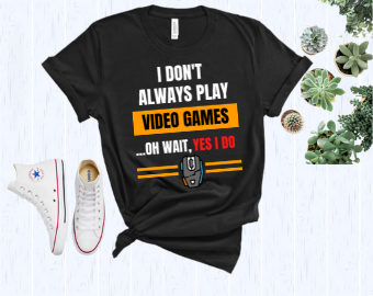 Gaming Shirt, Video Game Tee, Playing Games Lovers, Gamer Dad Son Birthday Party Present, Geek Retro T-Shirts, Funny TShirt, Game Controller