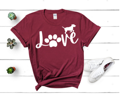 love Dog Shirt, Custom Dog Shirt, Dog Lover, love PAW shirt, women dog lover shirt, funny women shirt, Dog Person Gift, valentine dog shirt