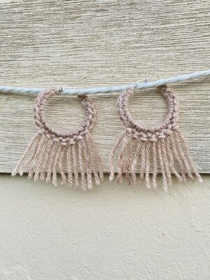 Crochet Fringe Hoop Earrings