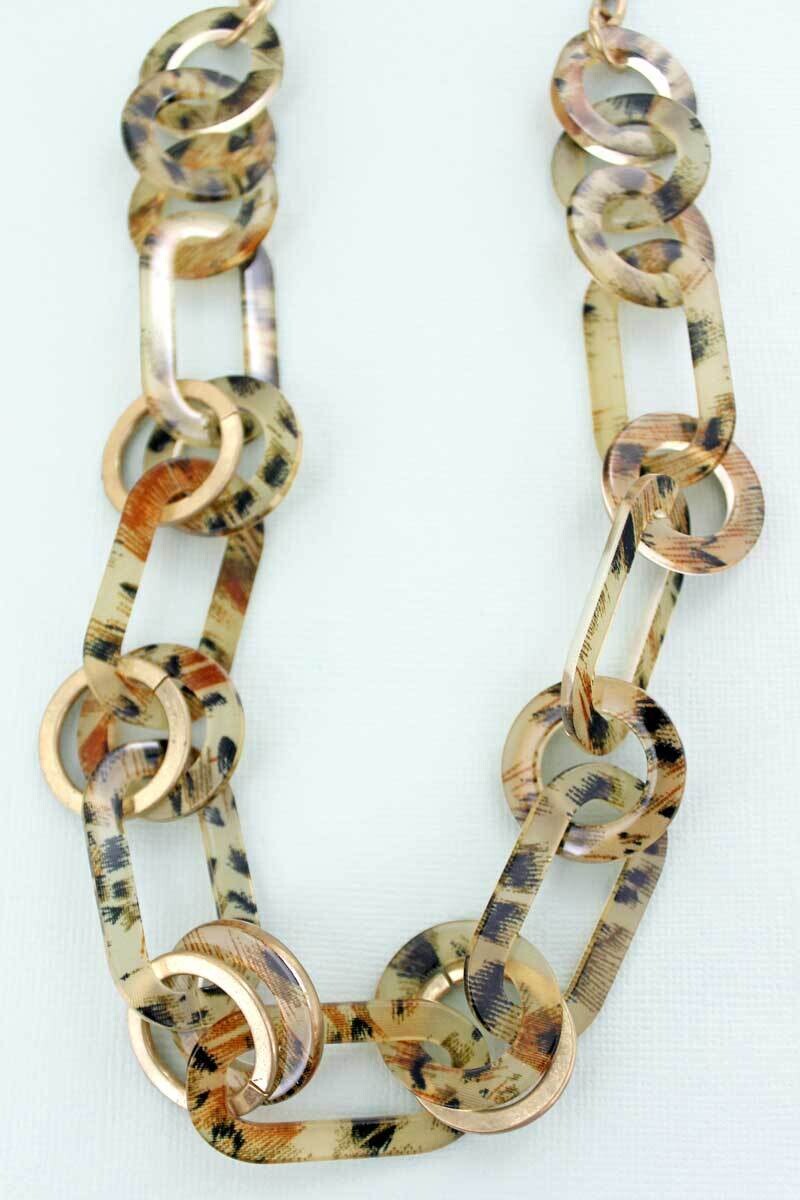 Maren Leopard Chain Link Necklace