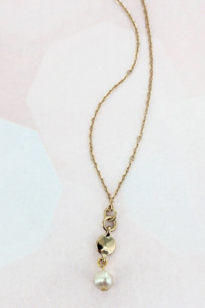 Casina Goldtone and Pearl Necklace