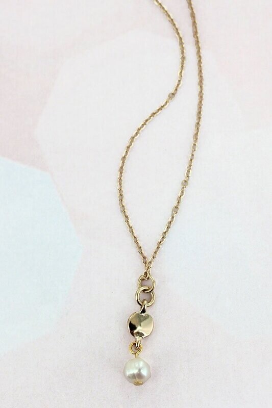 Casina Goldtone and Pearl Necklace