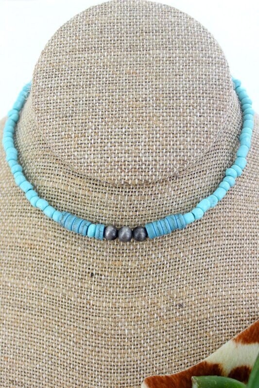 Turquoise Makena Beaded Choker