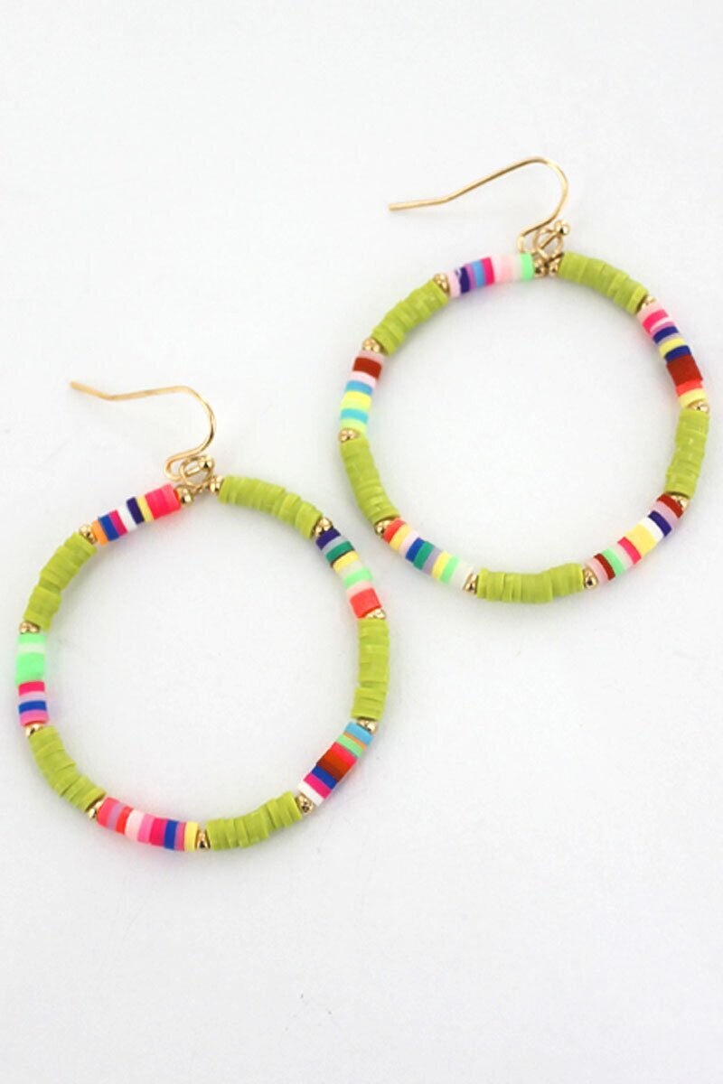Lime Havana Hoop Earrings
