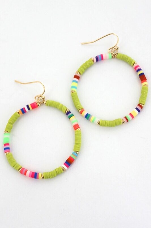 Lime Havana Hoop Earrings