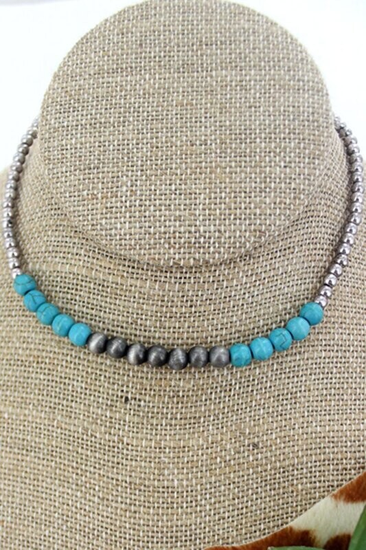 Turquoise Cameron Beaded Choker
