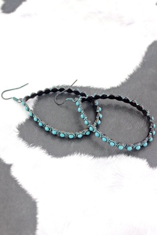 Turquoise Trenton Patina Teardrop Earrings