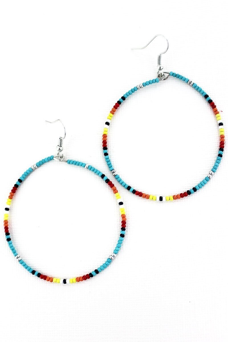 Dawn Seed Bead Hoop Earrings
