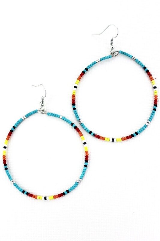 Dawn Seed Bead Hoop Earrings