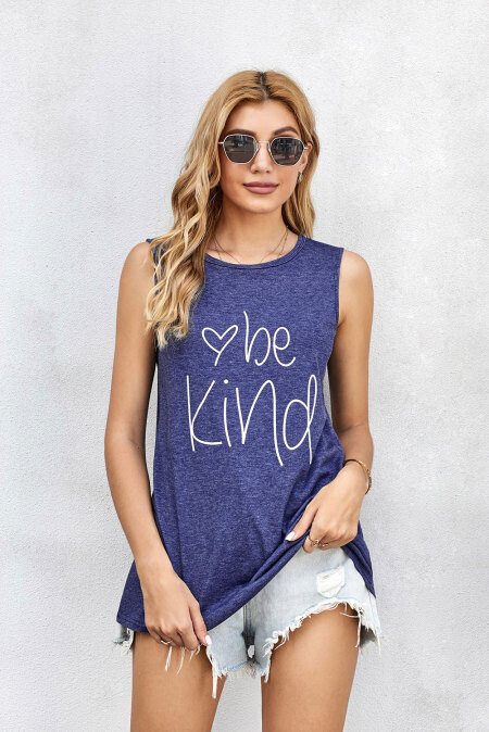 Be Kind Blue Tank Top