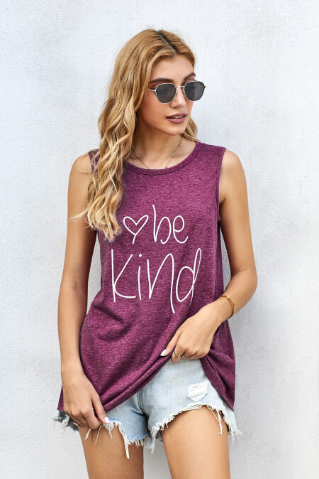 Be Kind Wine Tank Top