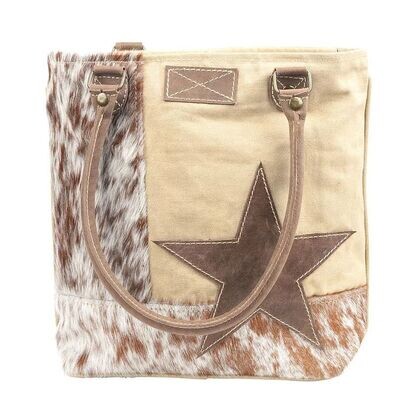 Star with Cowhide Canvas Tote