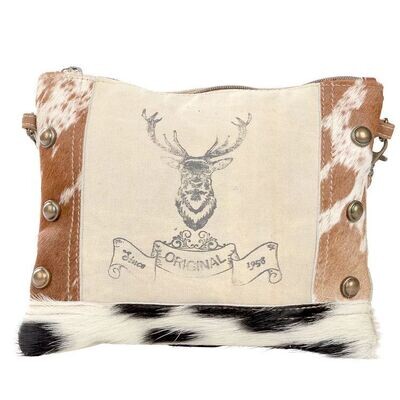 Deer Crossbody Bag with Cowhide