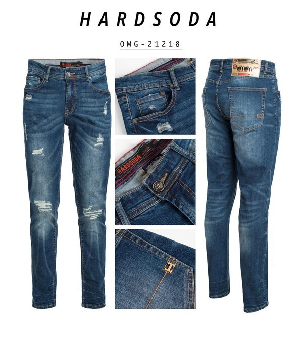 Hard Soda Blue Rip/Repair Stretch Jeans