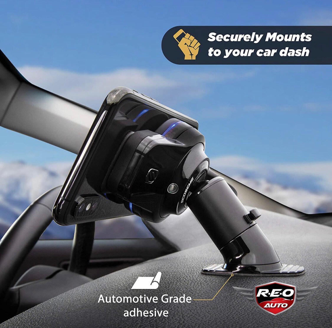 SCOSCHE MagicMount Charge3 Qi Wireless Charging Magnetic Window/Dash Mount