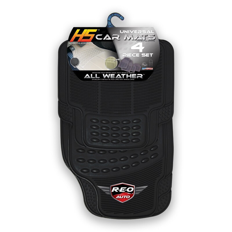 HS 4 PIECE UNIVERSAL CAR MATS BLACK