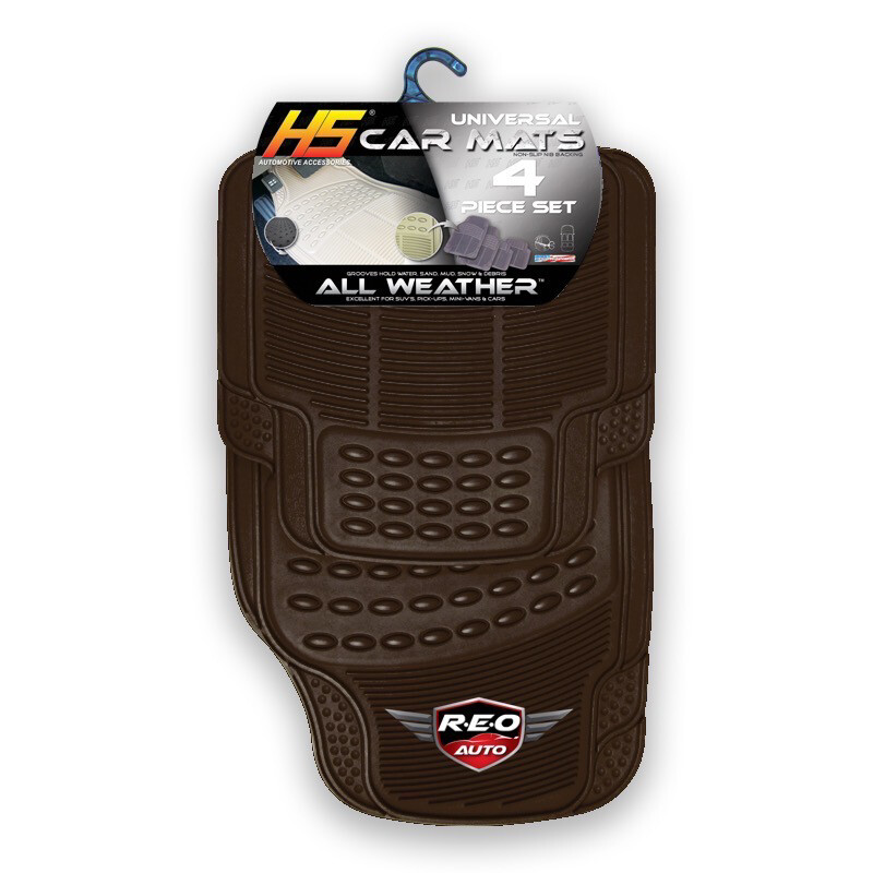 HS 4 PIECE UNIVERSAL CAR MATS SMOKE