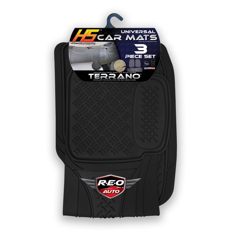 HS 3 PIECE UNIVERSAL CAR MATS BLACK