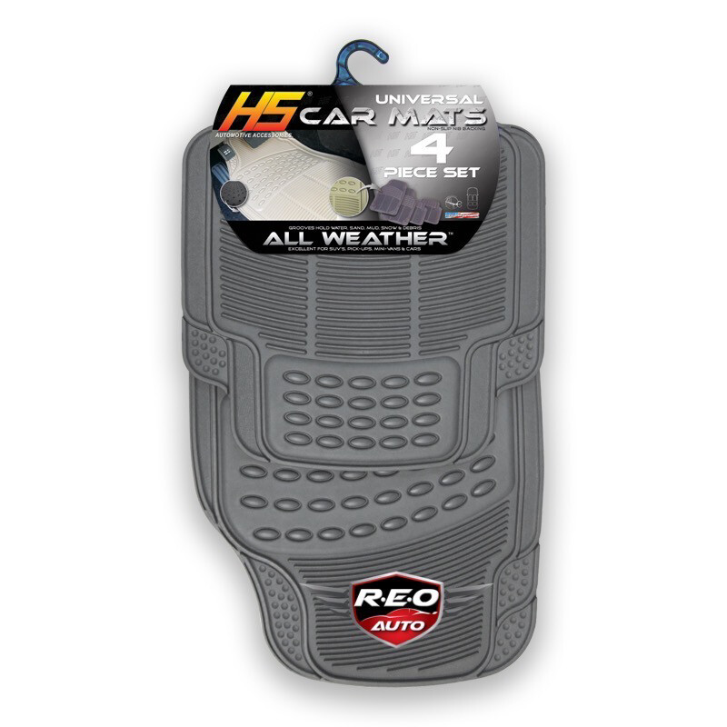 HS 4 PIECE UNIVERSAL CAR MATS GREY
