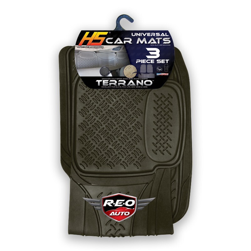HS 3 PIECE UNIVERSAL CAR MATS SMOKE