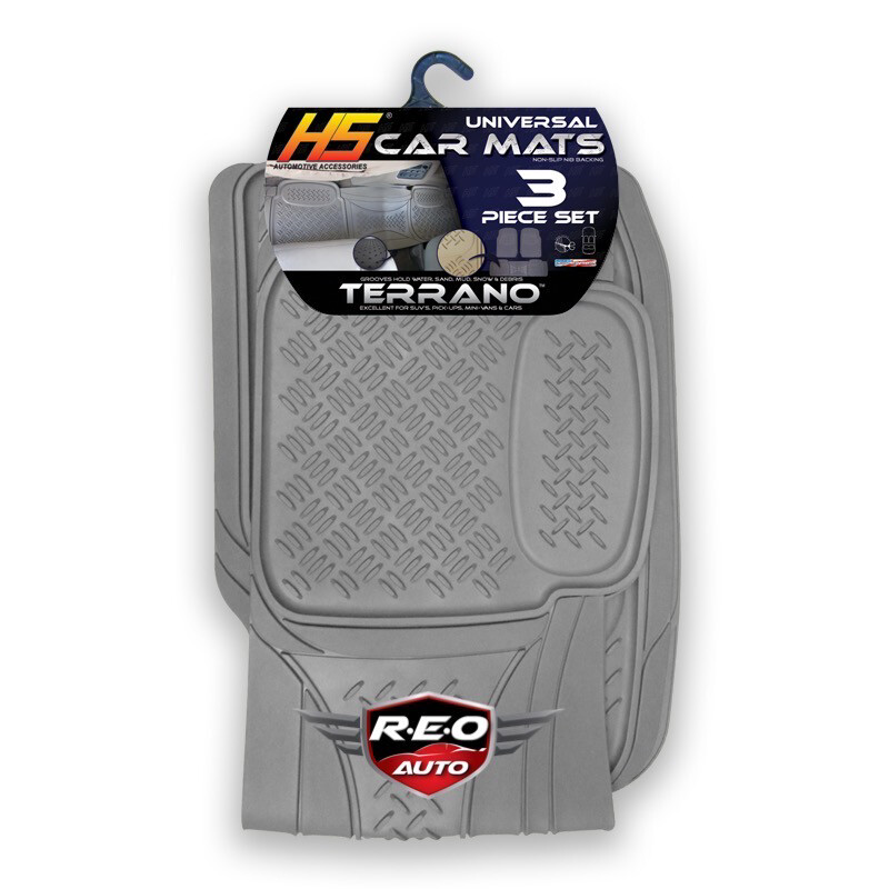 HS 3 PIECE UNIVERSAL CAR MATS GREY