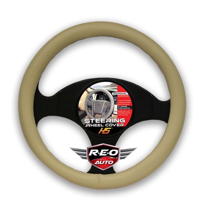 HS STEERING WHEEL COVERS (LUXURY SERIES COMFORT GRIP) SOLID TAN
