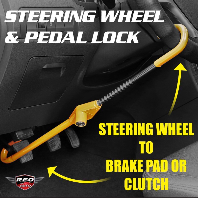 HEAVY DUTY STEERING WHEEL LOCK (Brake Pedal) 