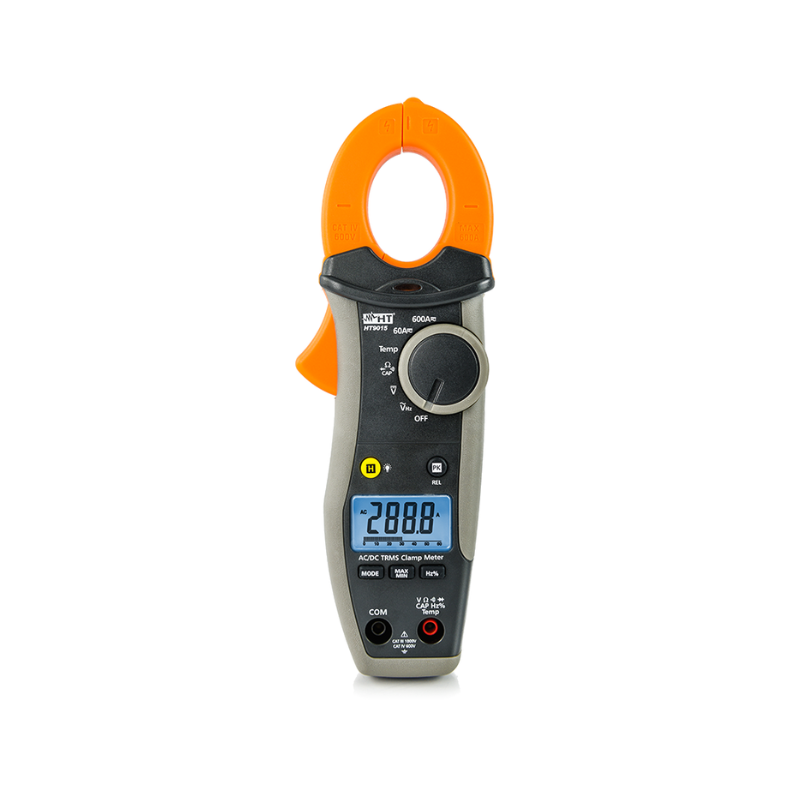 HT9015 AC/DC TRMS 600A CAT IV clamp meter with temperature measurement