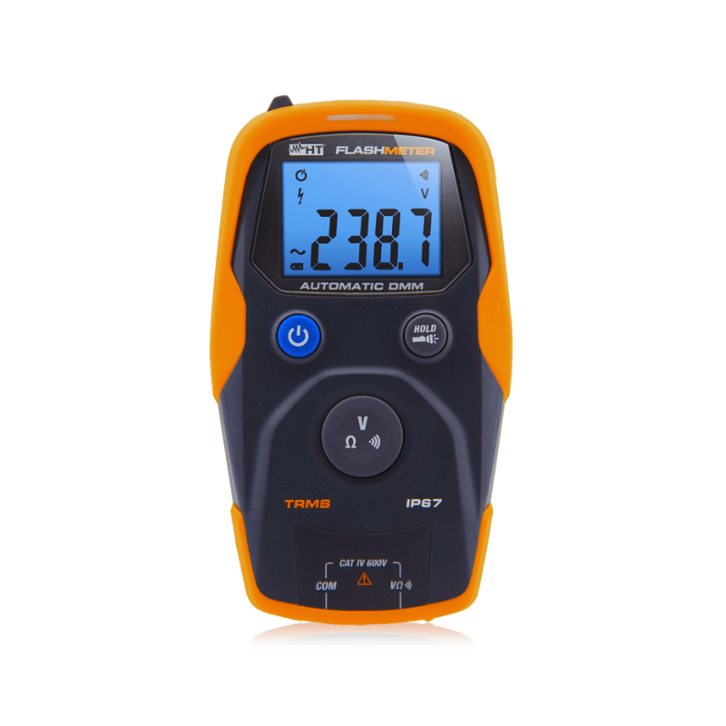 HT Italia FLASHMETER TRMS DIGITAL MULTIMETER up to 600V unbreakable and water resistant with automatic measurement sequence